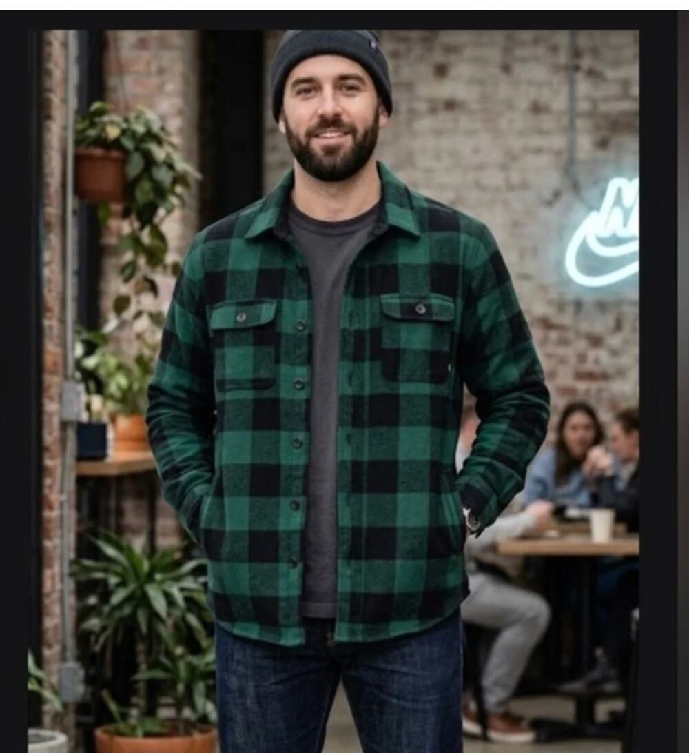 Nike SB Holgate Heavy Wool Blend Green Buffalo Plaid Shirt Jacket Lumberjack 4X
